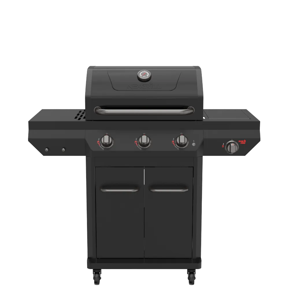 Nexgrill Deluxe 3 brænder sort gasgrill med sidebrænder