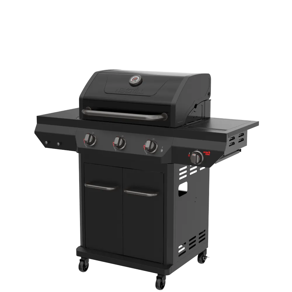 Nexgrill Deluxe 3 brænder sort gasgrill med sidebrænder
