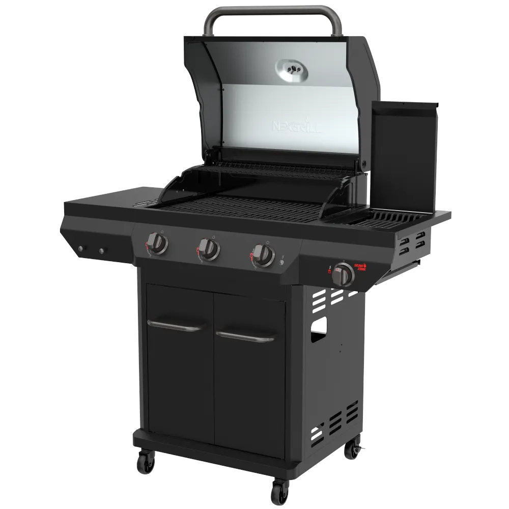 Nexgrill Deluxe 3 brænder sort gasgrill med sidebrænder