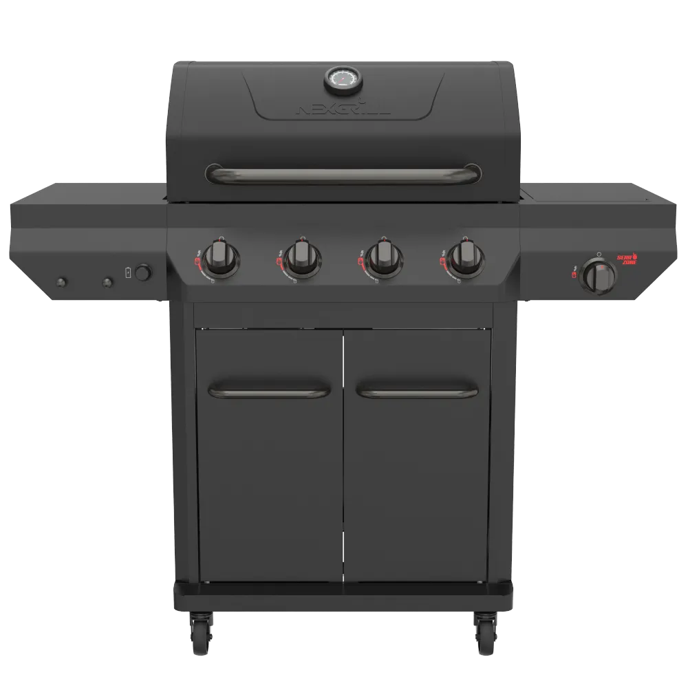 Nexgrill Deluxe 4 brænder sort gasgrill med sidebrænder