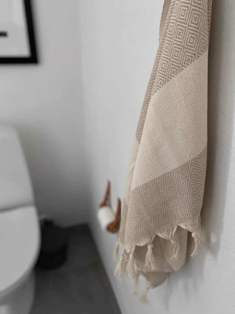 Hamam badehåndklæde – Diamond beige – 90x180