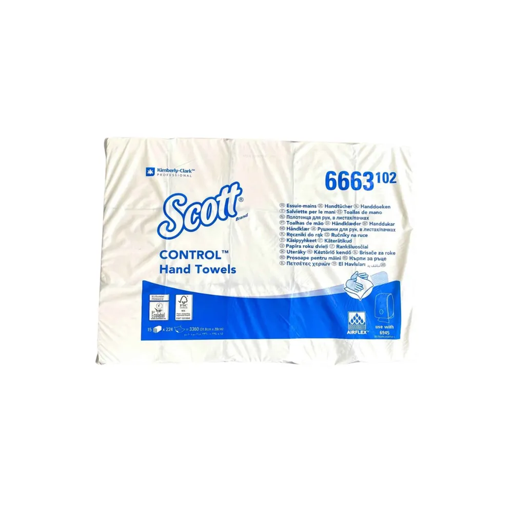 Håndklædeark Scott 1-lags med z-fold, 3360 stk.