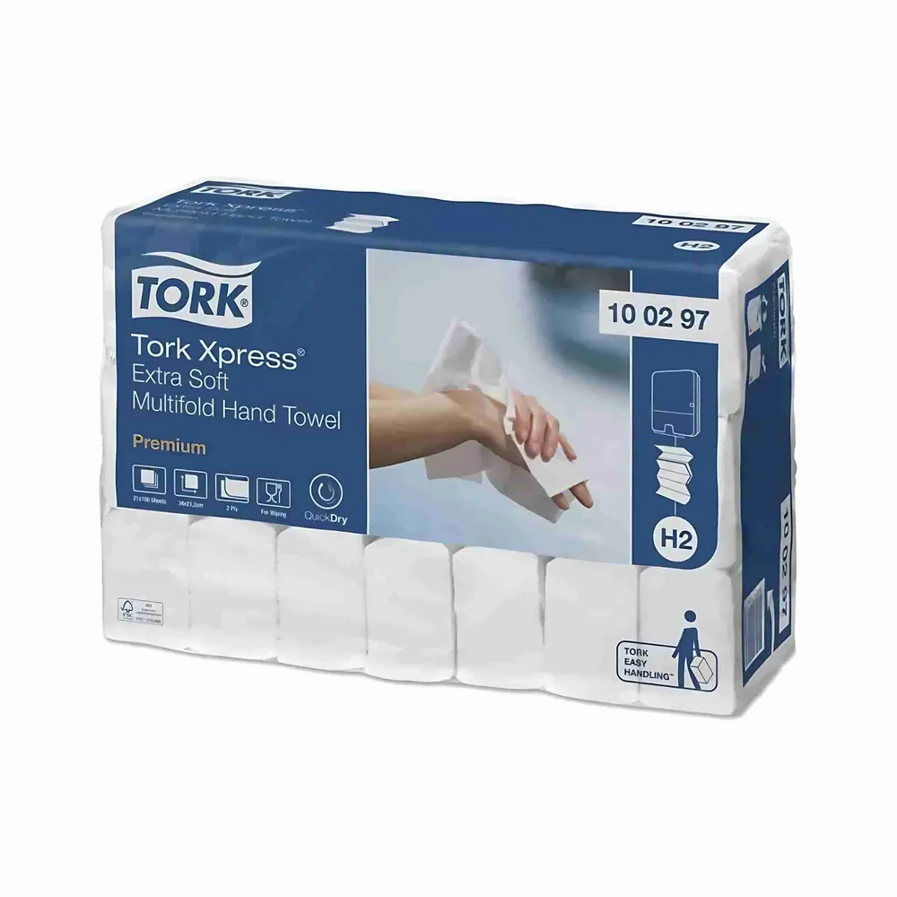 Håndklædeark Tork H2 Xpress Premium Extra Soft 2-lags 100297, 2100 stk.