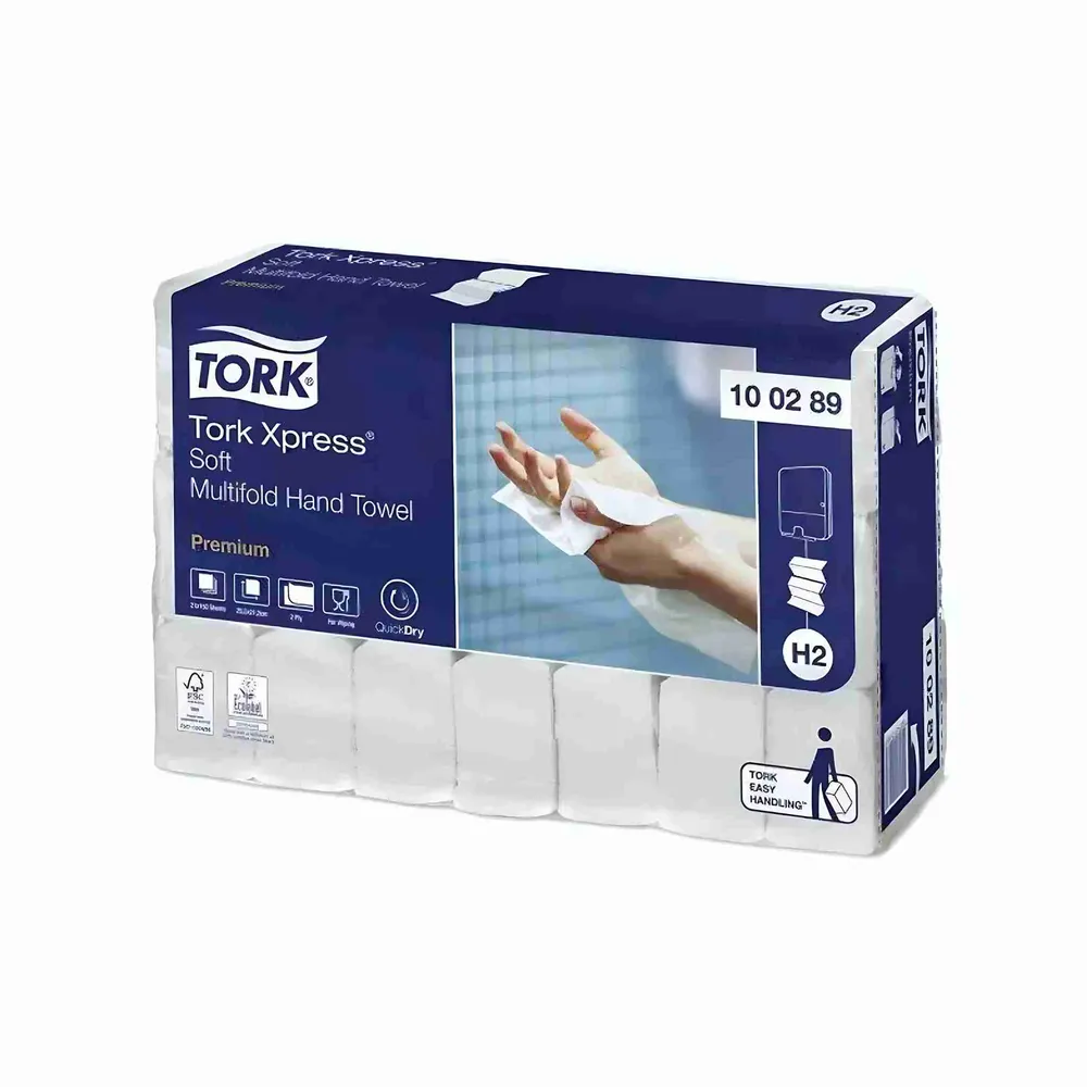 Håndklædeark Tork H2 Xpress Soft 2-lags 100289, 3150 stk.
