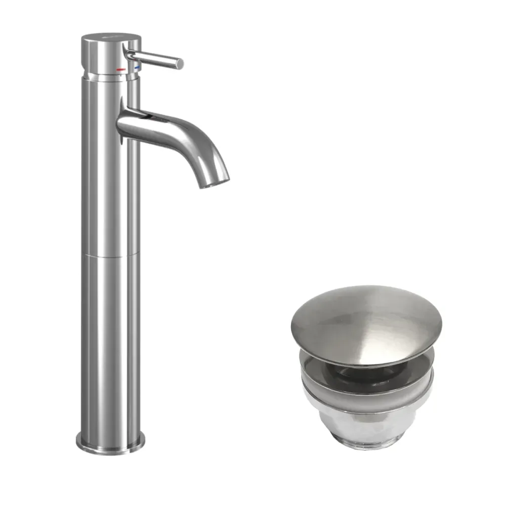 Dragør Højt håndvaskarmatur + Rødby pop-up bundventil BATH DELUXE - EXCLUSIVE