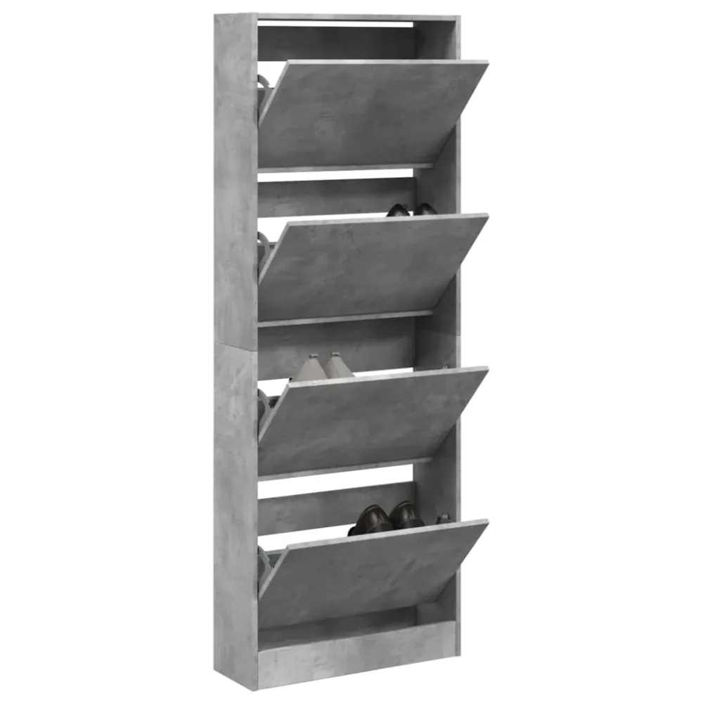 Skoreol 60X21X163,5 Cm Indbygget Træ Betongrå 80