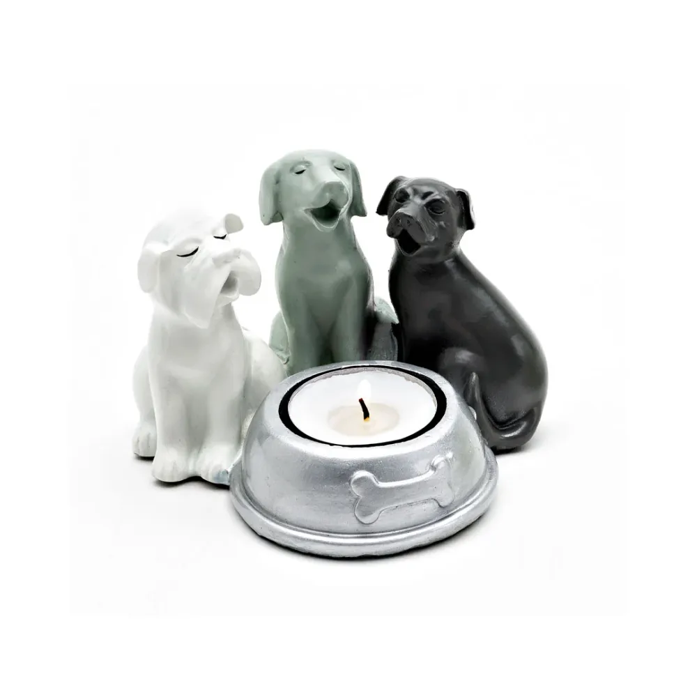 Harvesttime Hunde Fyrfadsstage – 3 Hunde Figur