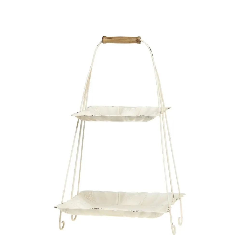 Chic Antique - Etagere m/ Håndtag - Creme, H54/L31/B31 cm