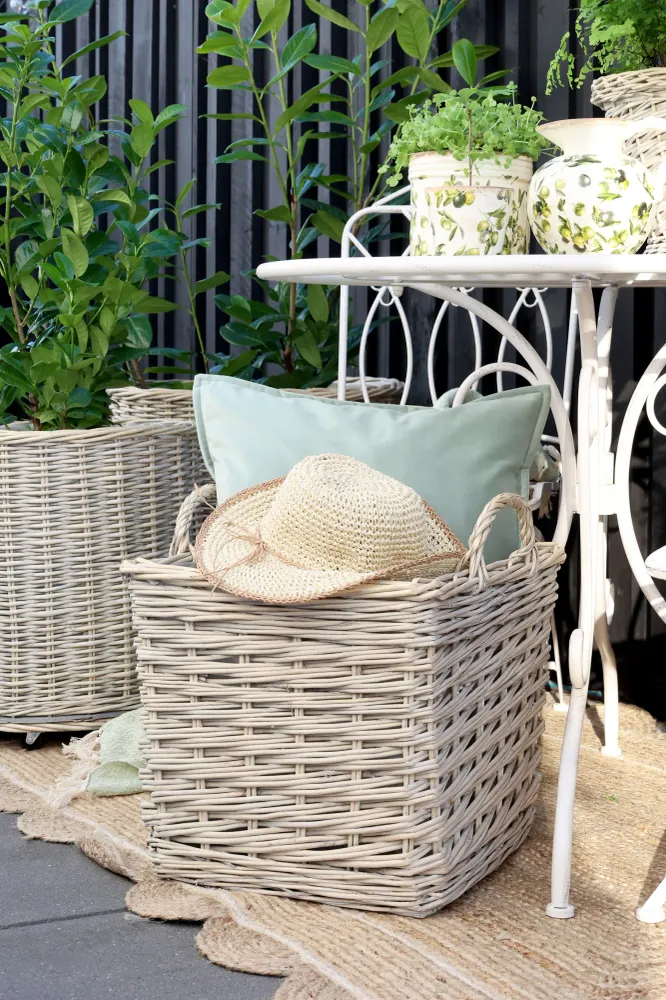 Chic Antique - Fransk Kurv m. Plastforing Sæt af 3, H33/Ø42 cm Natur