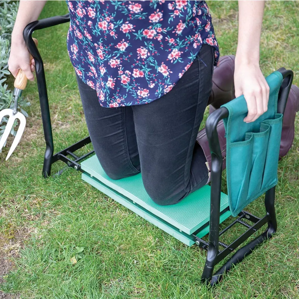 Foldbar Knæskammel med Sæde – Ergonomisk Havebænk til Ryg & Knæ