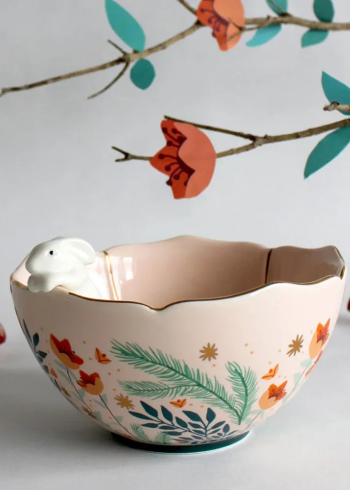 House Disaster Secret Garden-skål med Kanin (porcelæn)