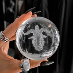Killstar Baphomet Krystal Kugle til Hjemmedekoration
