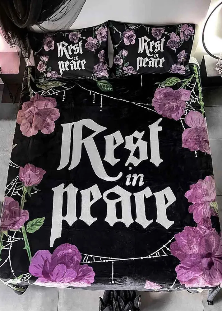 Killstar Spøgelse Bloom fleeceplaid Sort