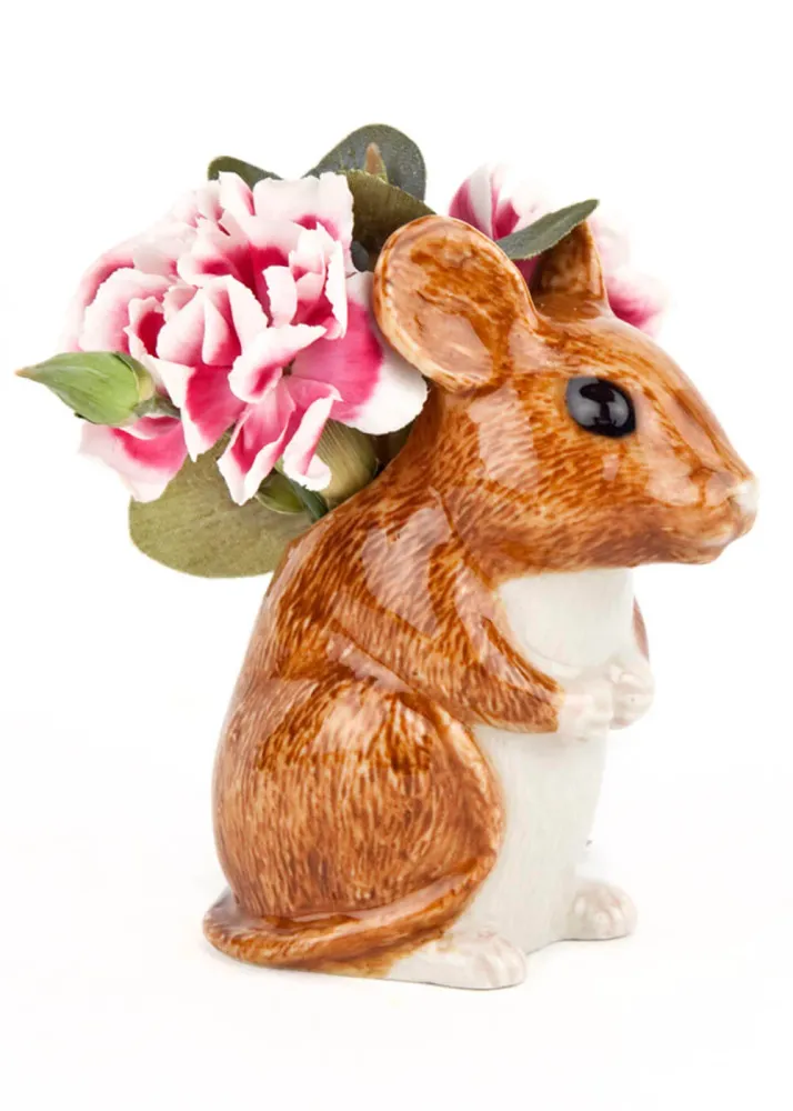Succubus Home Animal Wood Mouse Vase Brun