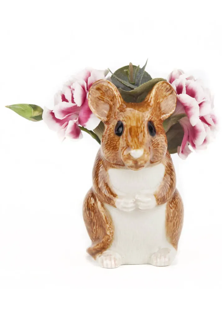 Succubus Home Animal Wood Mouse Vase Brun