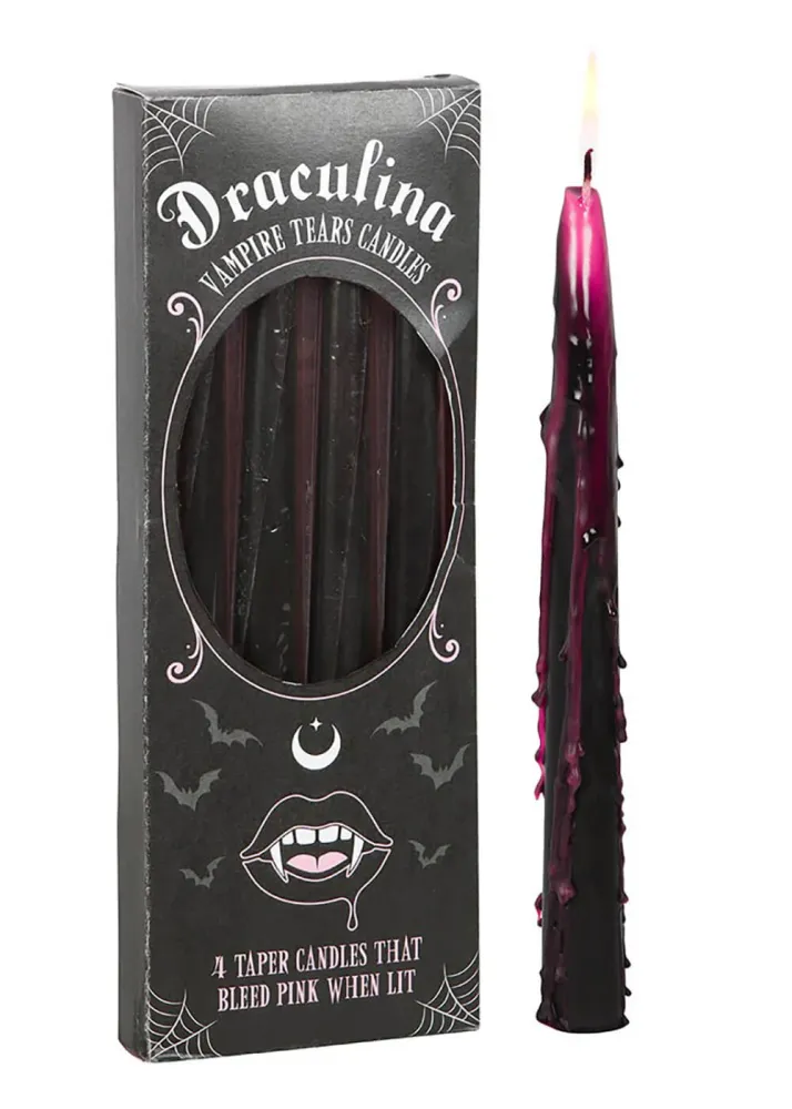 Succubus Home Draculina Vampyr Tårer 4 Stearinlys Sort Rosa
