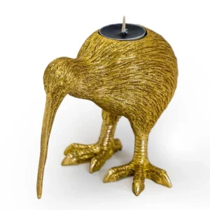 Succubus Home Kiwi-fugl Fyrfadsstager i Guld
