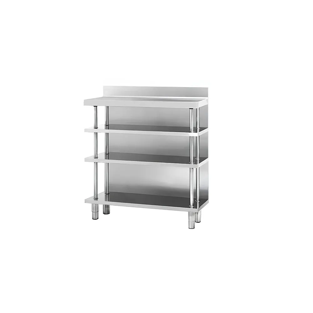 Bar Rustfrit Stålbord 1,0m x 0,3m, med 4 hylder