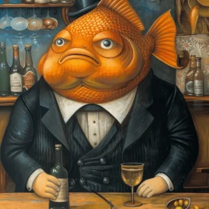 Rustic Wood Fisk på bar 13x18