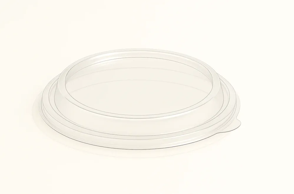 Plastlåg Rund Ø148mm Klar PET til 500-1000ml Salatskål (50 stk)