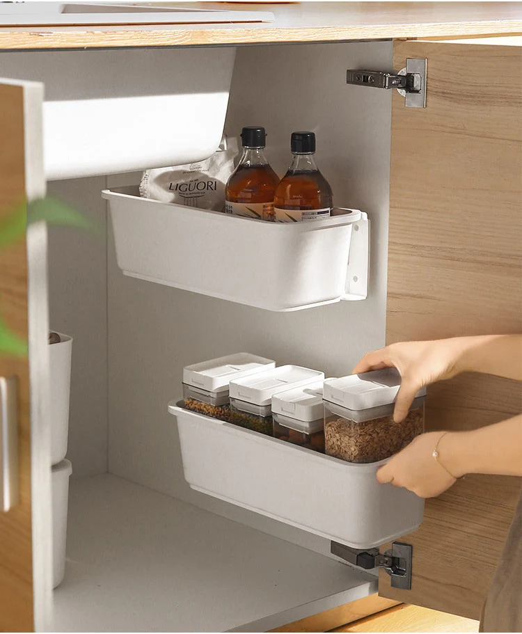 Under-Sink & Bracket-mounted Drawer Organizer Grey