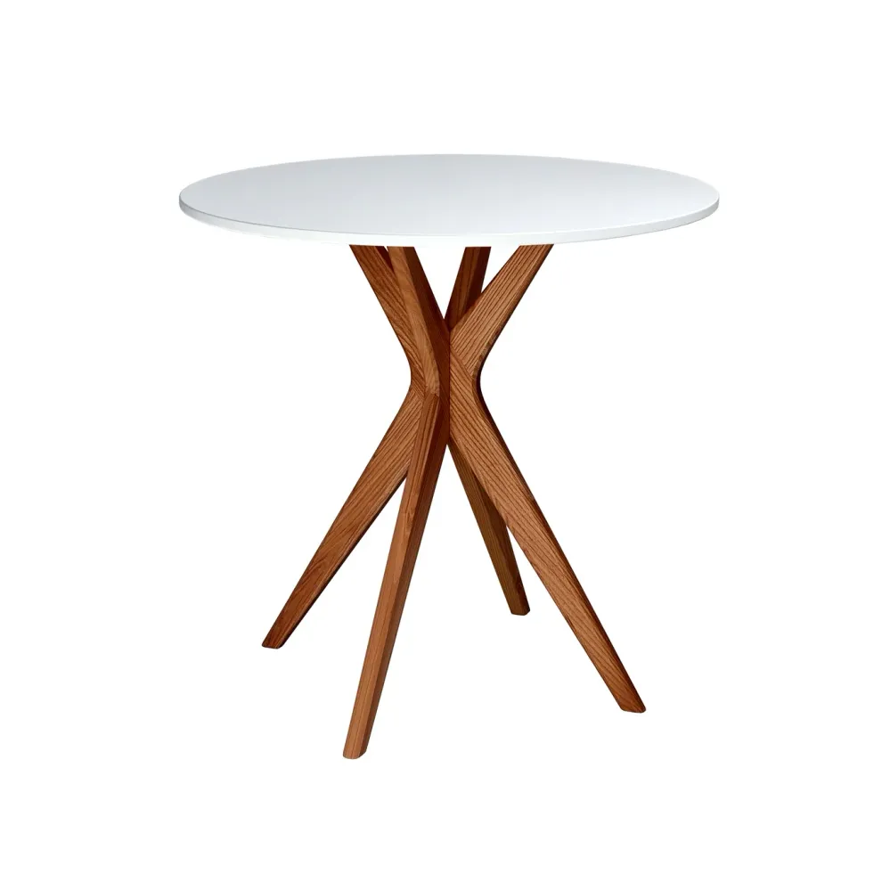 JUBI Lille Rundt Spisebord diam. 70cm Egtræ White