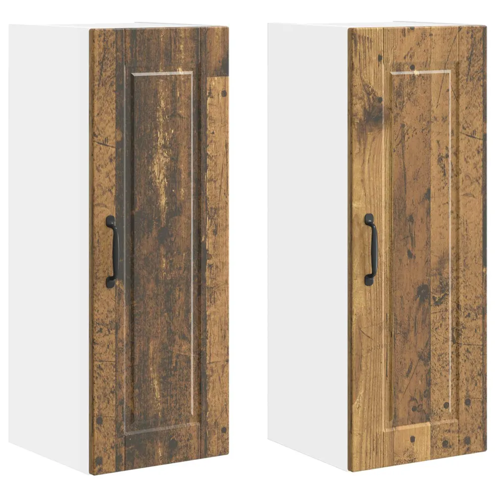Køkkenskab 2 pcs Gammelt træ 30 x 31 x 80 cm Indbygget træ
