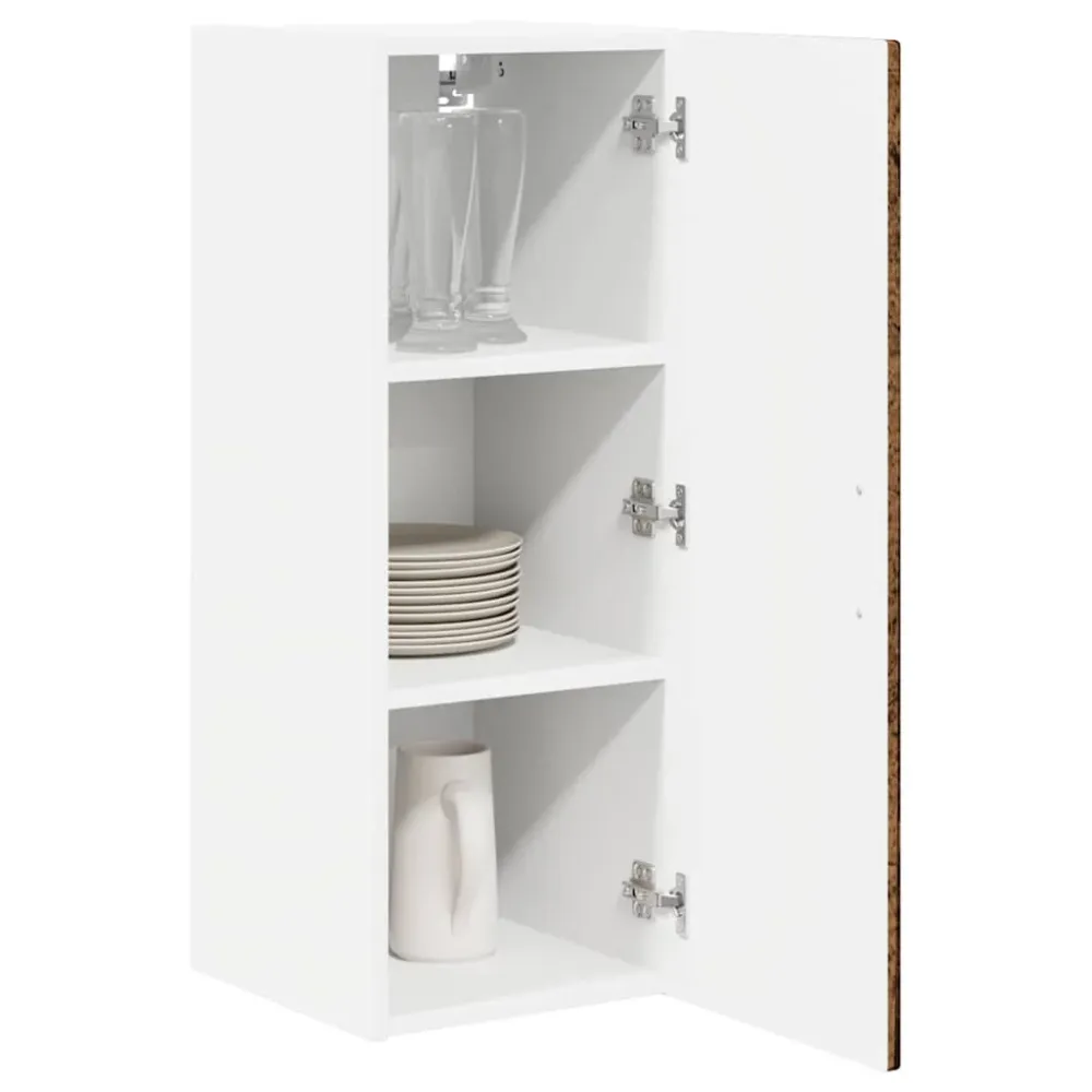 Køkkenskab 2 pcs Gammelt træ 30 x 31 x 80 cm Indbygget træ