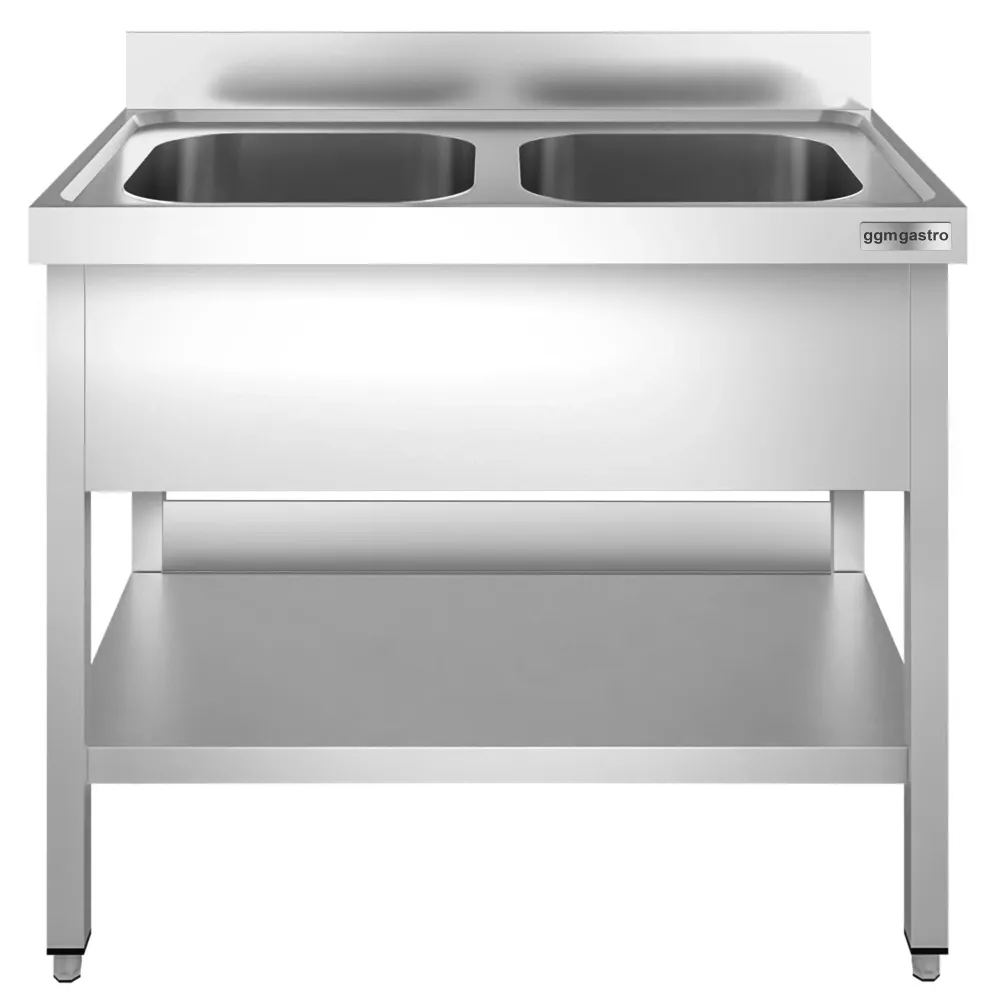 PREFERRED vaskeskab - 1200x700 mm - med bund og 2 håndvaske i midten