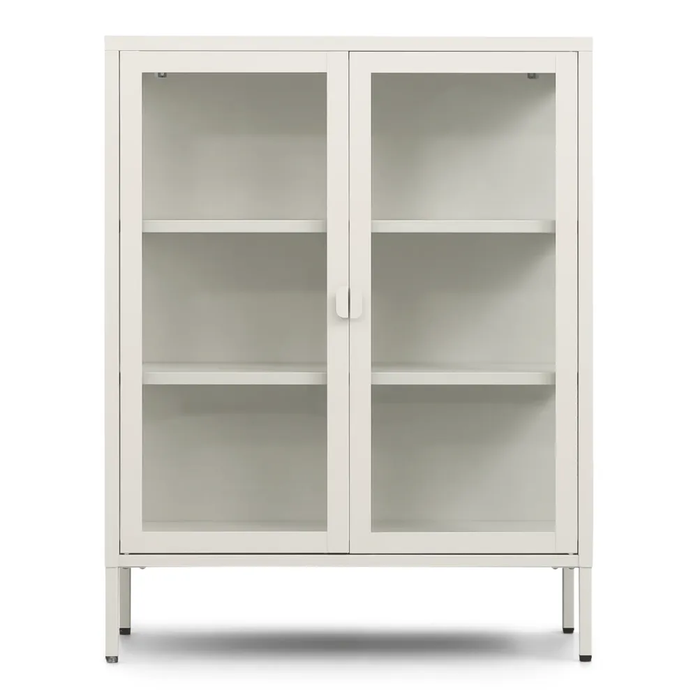 Herman glas skænk/vitrineskab - Ecru metal 80x40x105 cm