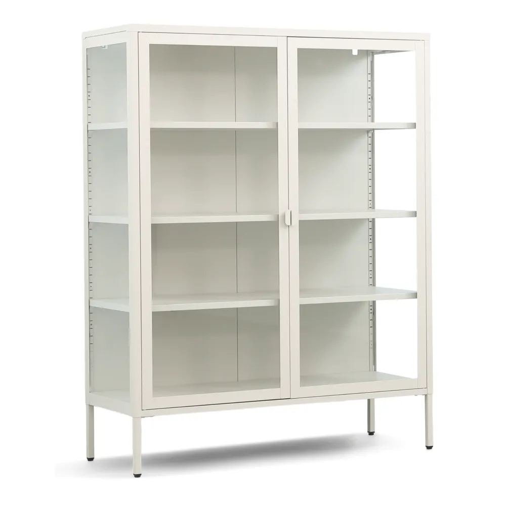 Herman Vitrineskab - Taupe metal/glas - 110x40x140 cm