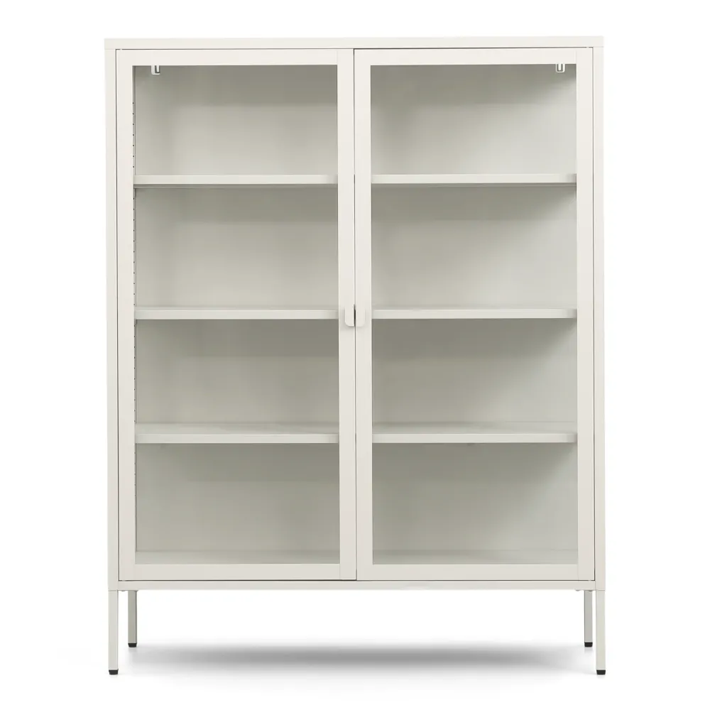 Herman Vitrineskab - Taupe metal/glas - 110x40x140 cm