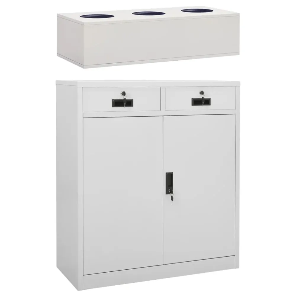 Kontorskab 90X40X125 Cm Metal Sort