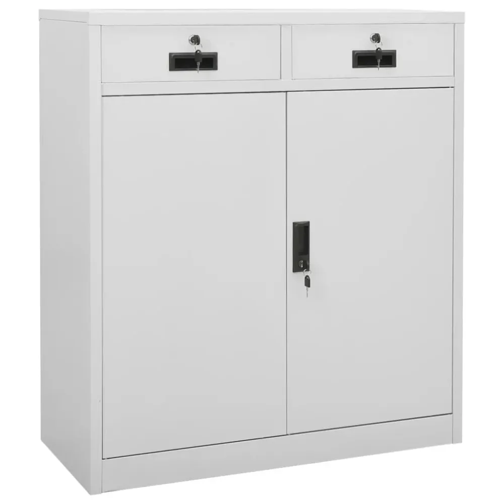 Kontorskab 90X40X125 Cm Metal Sort