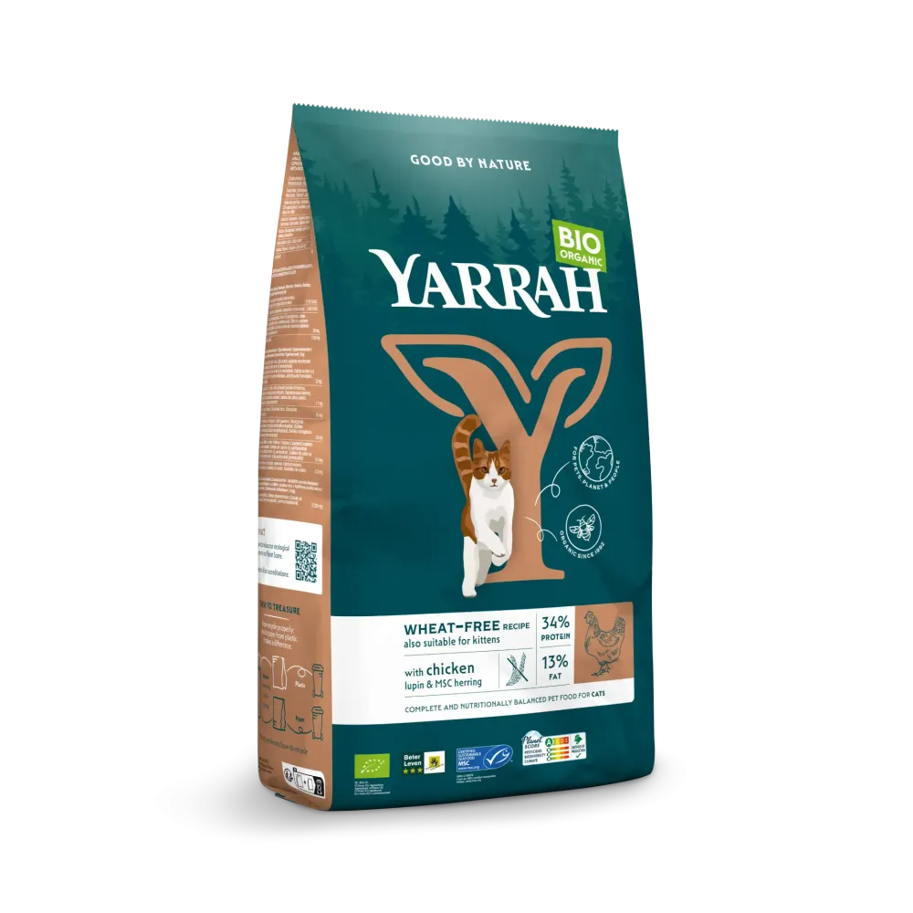 Økologisk Kornfri Kattefoder Kylling & Fisk - 800G - YARRAH