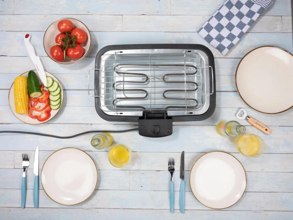El-grill 2000W med temperaturkontrol – Elektrisk grill til inde og ude