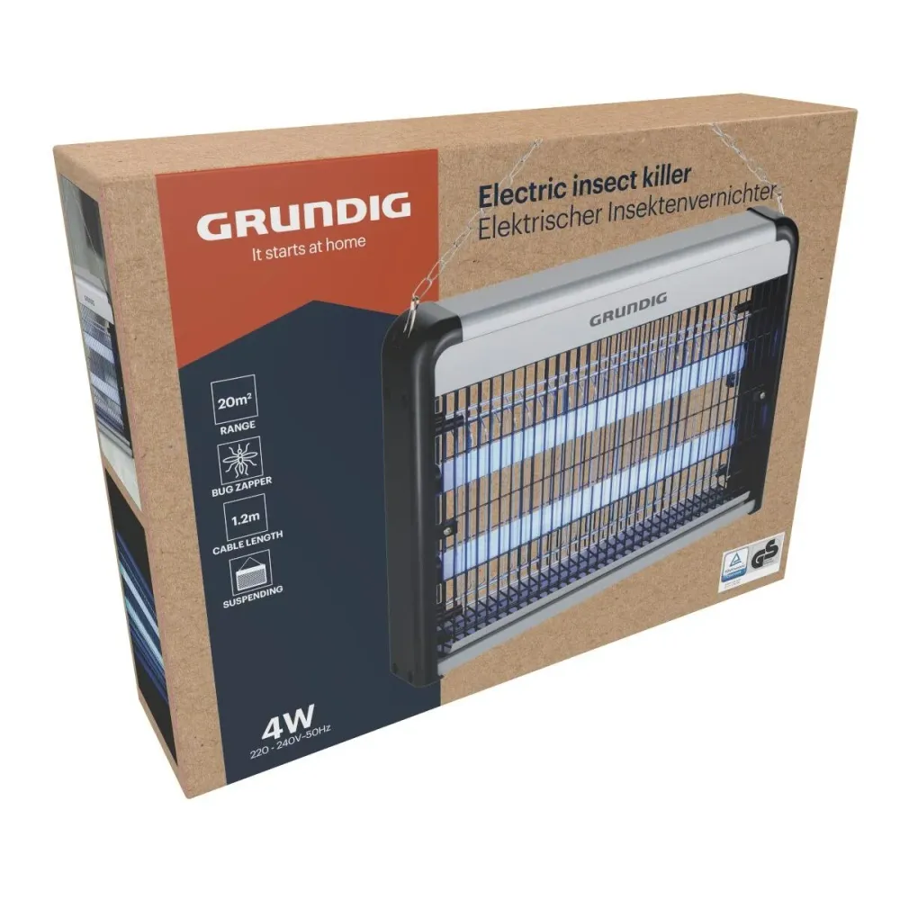 Grundig Elektrisk Insektlampe med UV-lys og Kæde – Dækker op til 20 m²