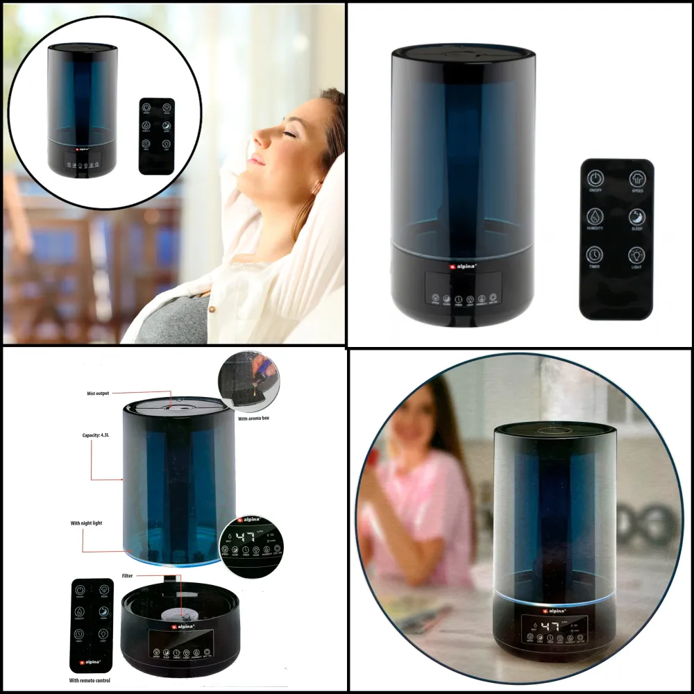 Grundig Luftfugter 4,3L med Fjernbetjening og Aroma funktion – Sort