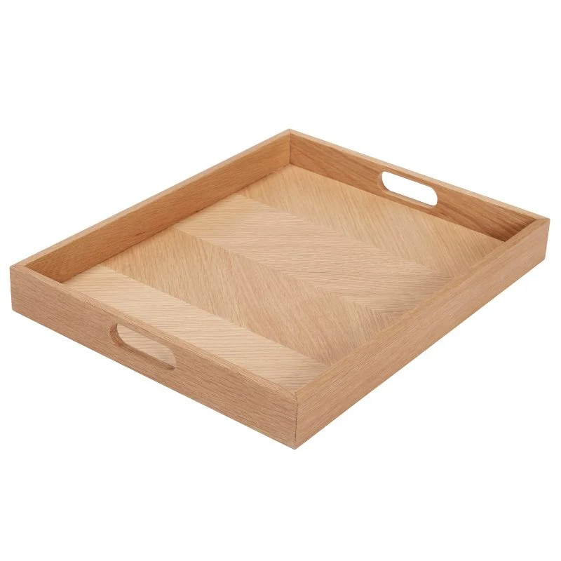Hübsch Structure bakke i egetræ på 45x35x5 cm