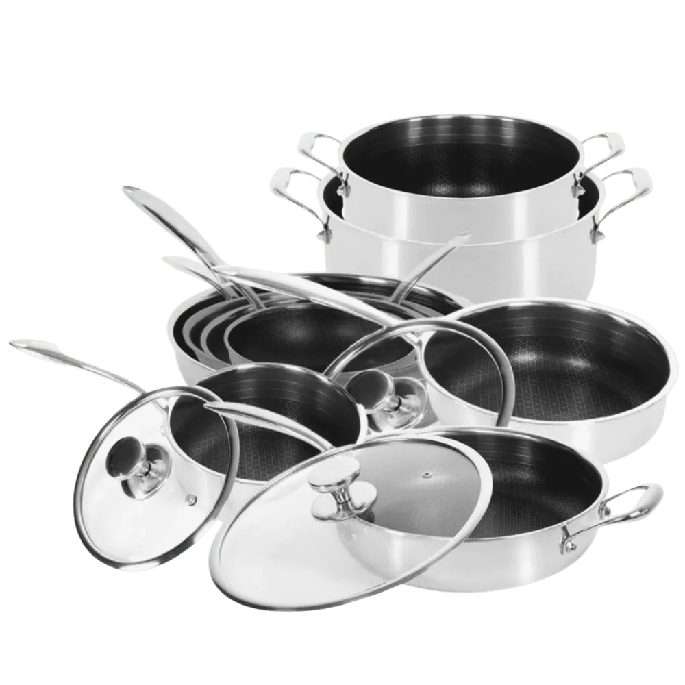 3 Hybrid Stegepander, 2 Gryder, 1 Kasserolle, 1 Wok & 1 Sauterpande