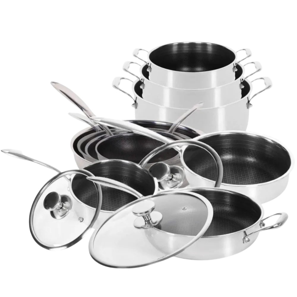 3 Hybrid Stegepander, 3 Gryder, 1 Kasserolle, 1 Wok & 1 Sauterpande