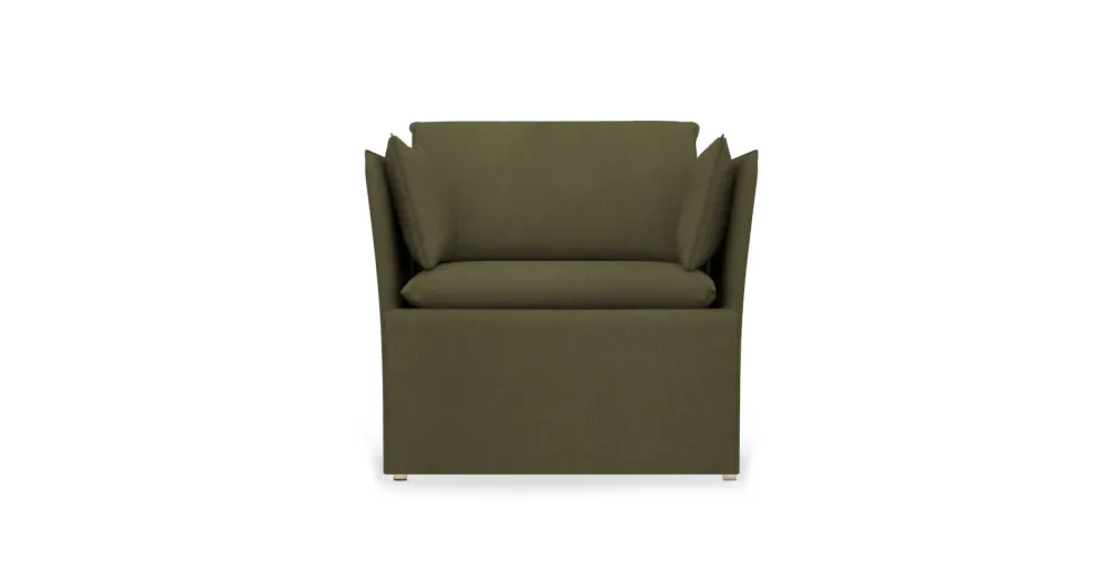 BACKSÄLEN 1,5-personers IKEA lænestolsovertræk - Swiss Linen Blends Khaki Comfortly (outlet)