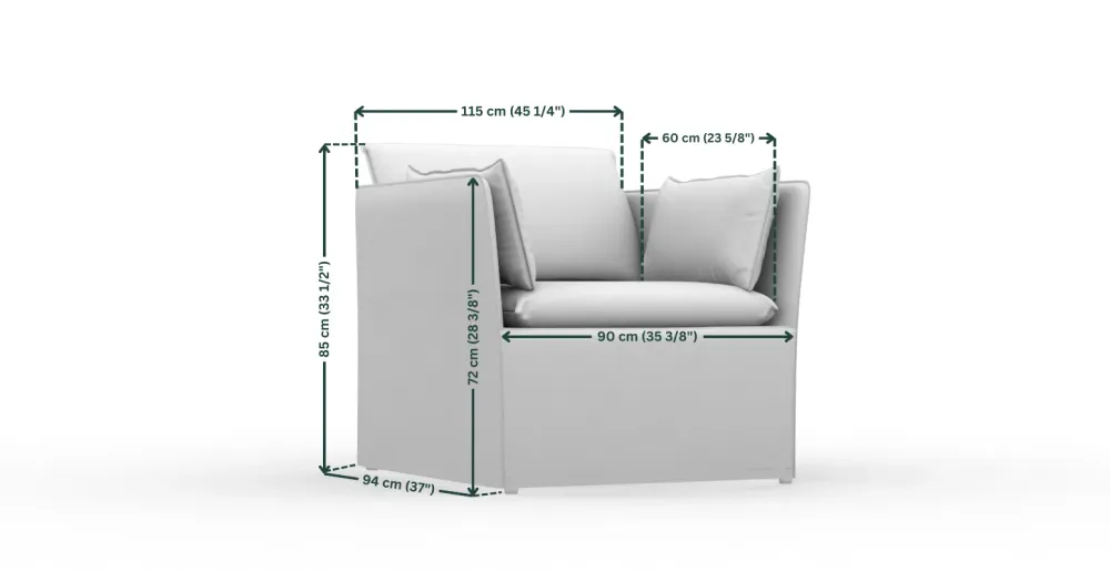 BACKSÄLEN 1,5-personers IKEA lænestolsovertræk - Swiss Linen Blends Khaki Comfortly (outlet)