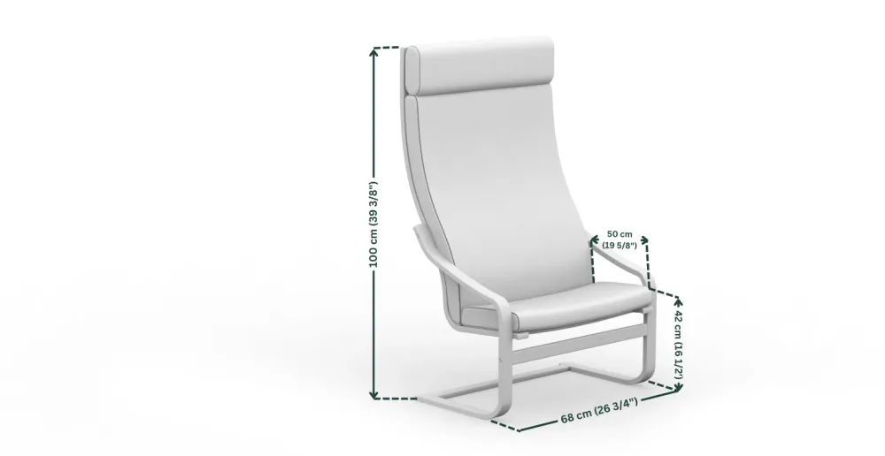 POÄNG IKEA lænestolsbetræk med fastgjort nakkepude - i stof Exclusive edition, farve Eden Green (x2 stk) Comfortly (outlet)