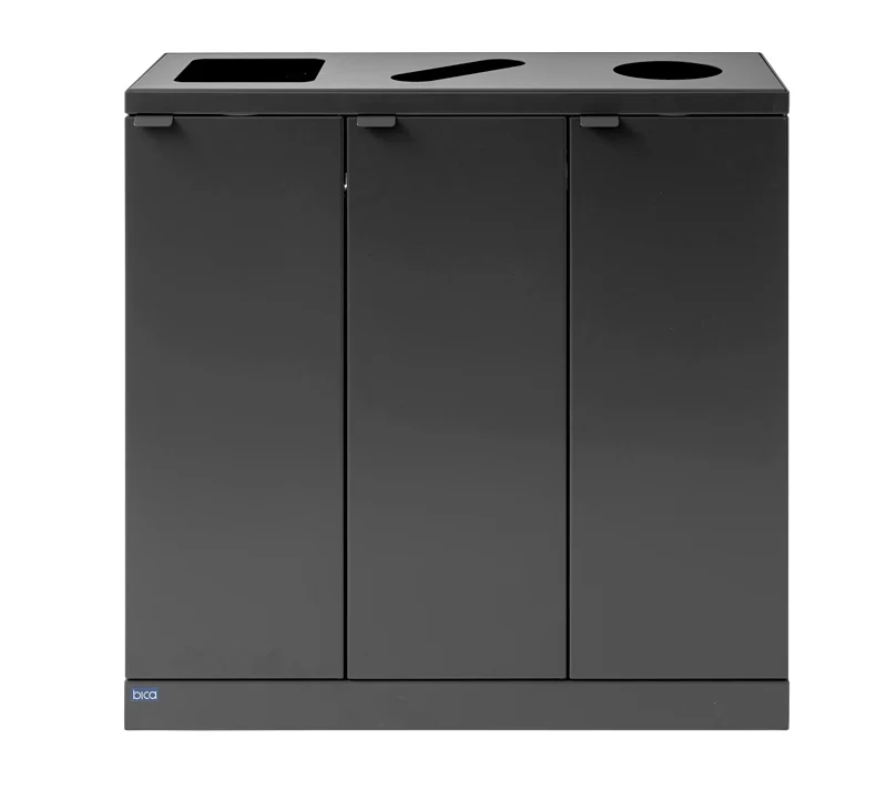 Kraftig indendørs affaldsbeholder 869 med formede indkast 3 x 65 Liter