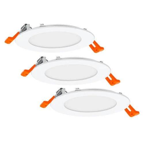 LEDVANCE indbygningsspot hvid, slank downlight med integreret driver, Ø 120 mm, lysfarve varm hvid (3000K), 8W, IP20, 3-pak