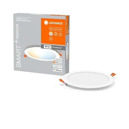 LEDVANCE Wifi SMART+ RECESS SLIM DOWNLIGHT Ø 225mm, T TW / 22 W Tunable White, 3000...6500K