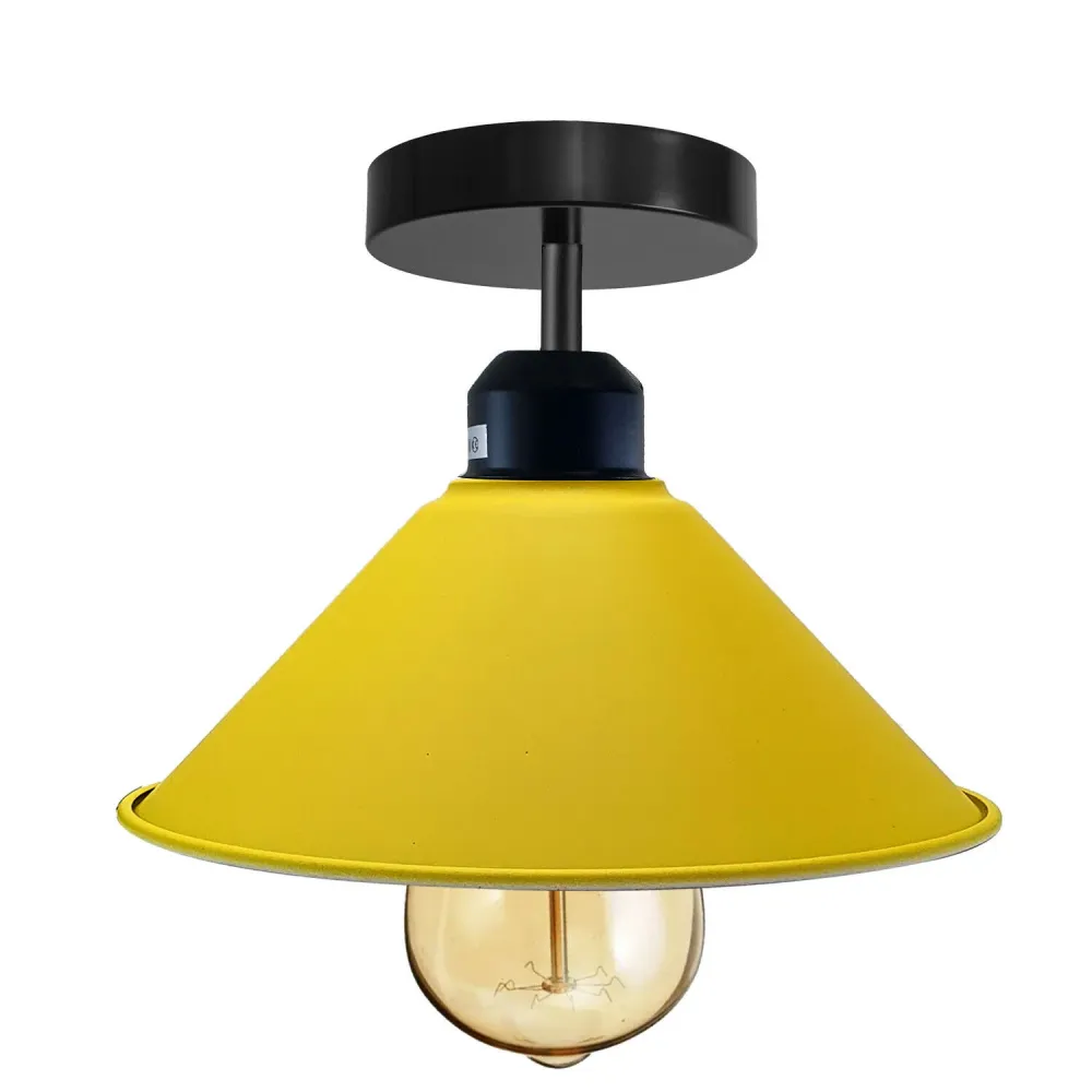 Industriel gul kegleformet LED E27 loftslampe til stue ~ 1510
