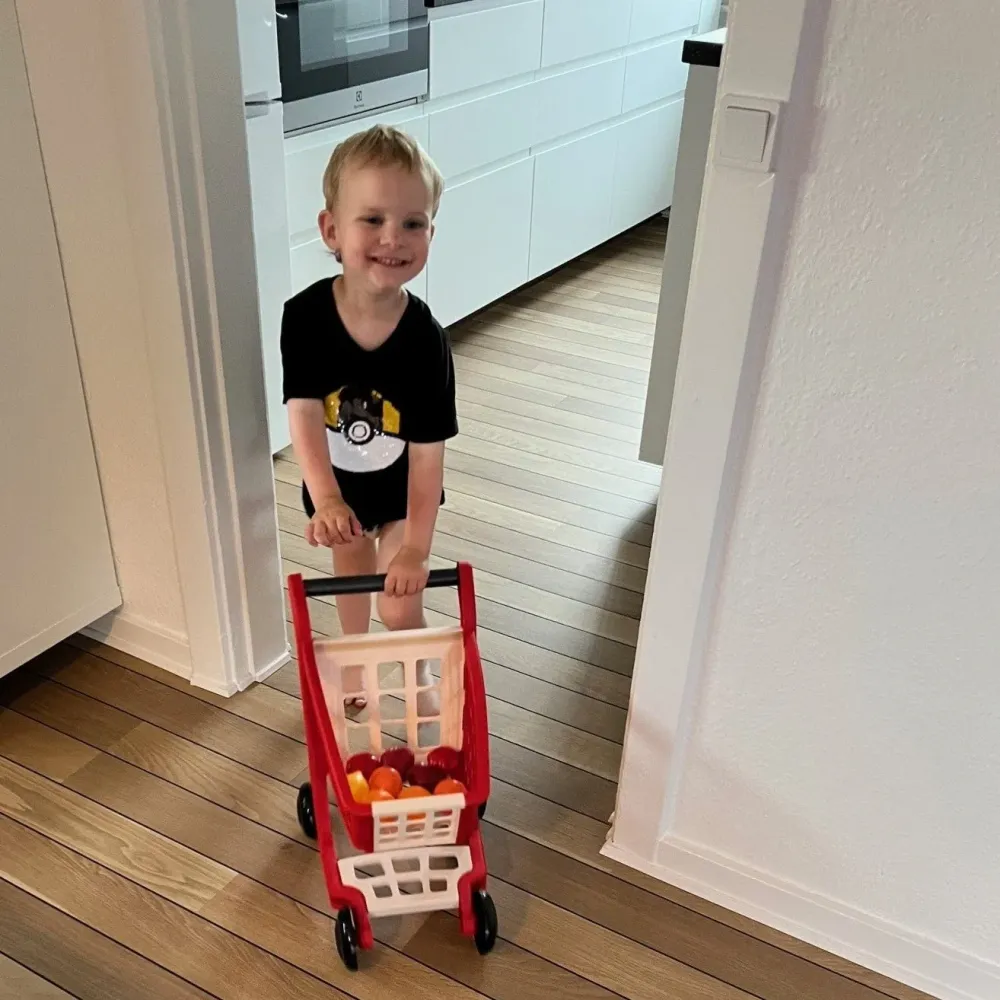 Ecoiffier - Indkøbsvogn med varer - 12 dele