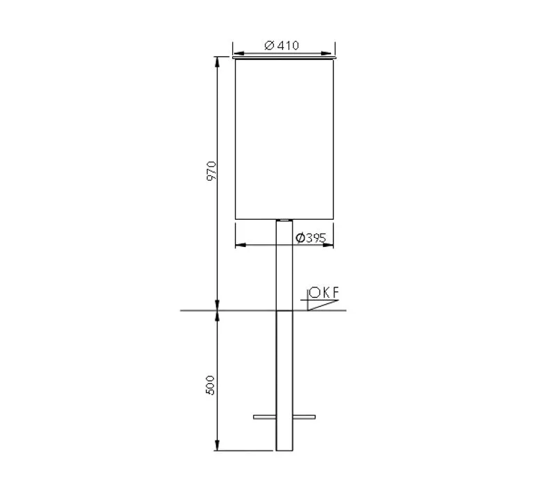 Beholder incl. Inderspand, 60 Liter - Galvaniseret & lakeret Graa